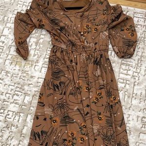 8-10-12-matched long print chiffon dress